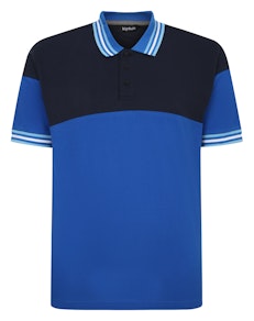 Bigdude Cut & Sew Piqué-Poloshirt, Marineblau, groß